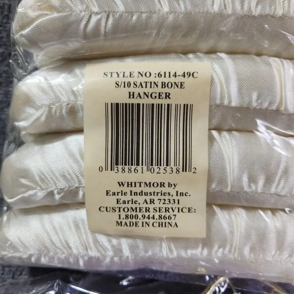 Whitmor Satin Padded Hangers White and Pastel Rainbow 15” 20pcs, 2 Pack Unopened